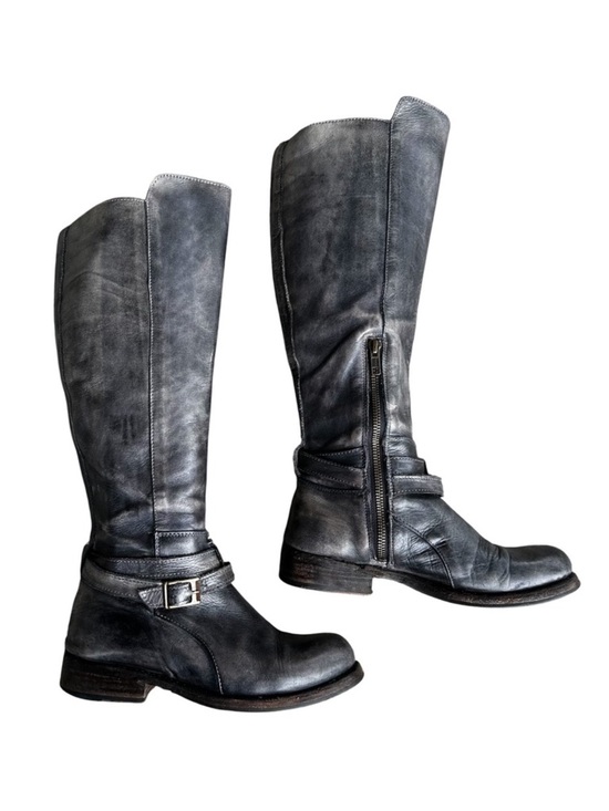 Bed Stu Shoes - Bed Stu Boots Shoe Cobbler Series Leather Moto Distressed Black Grey Womens 6